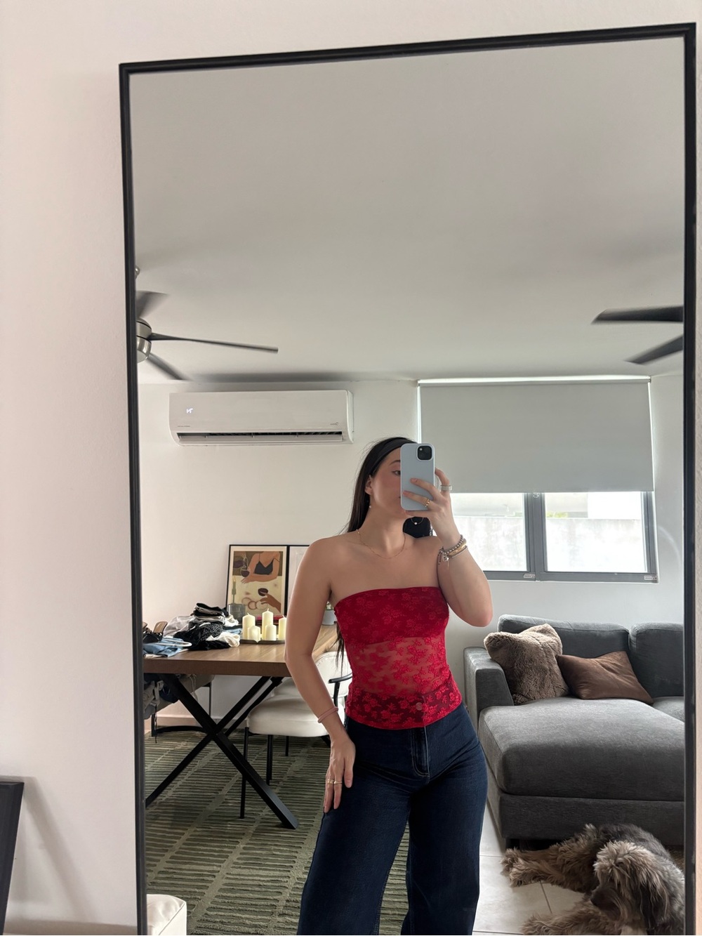 Wild Fable Red Lace Strapless Top Size XXS